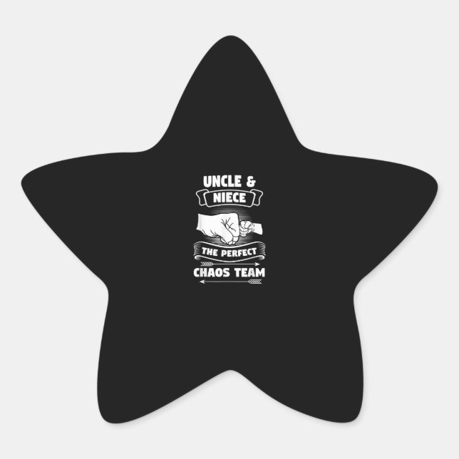 Sticker Étoile Oncle Niece Une équipe de choc parfaite | Cadeaux  (Devant)
