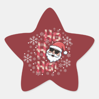Sticker Étoile Ornement étoile de Noël Cool Retro Santa