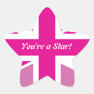 Sticker Étoile Ornement personnalisable rose d'étoile d'Union