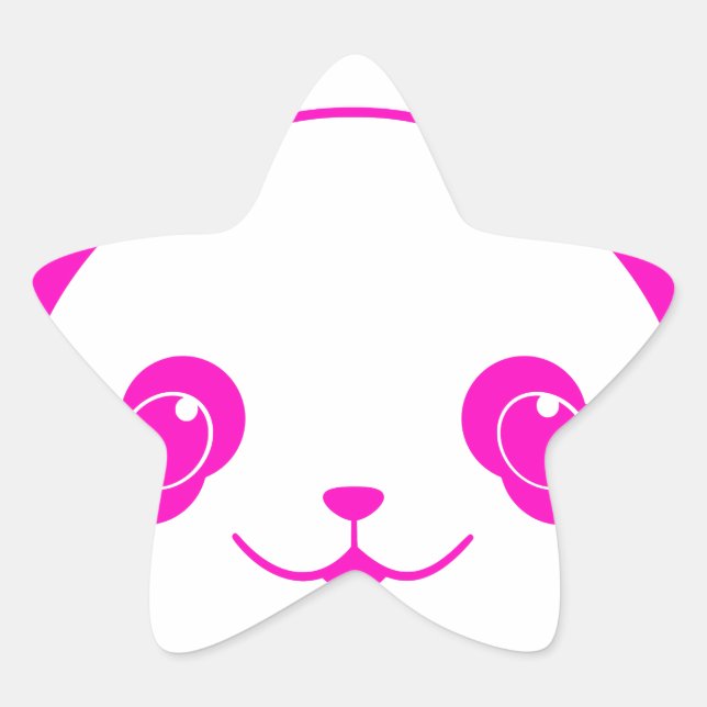 Sticker Étoile Ours rose Kawaii Panda (Devant)