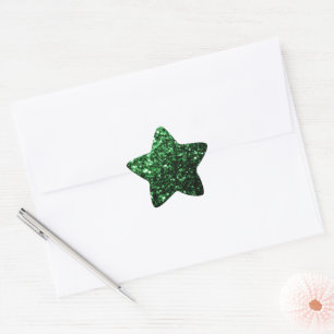 Sticker Étoile Paillettes vert foncé fausses