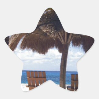Sticker Étoile Palmiers et plage du Mexique de chaises
