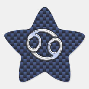 Sticker Étoile Panneau cancéreux Zodiac Navy Blue Carbon Fiber Pr