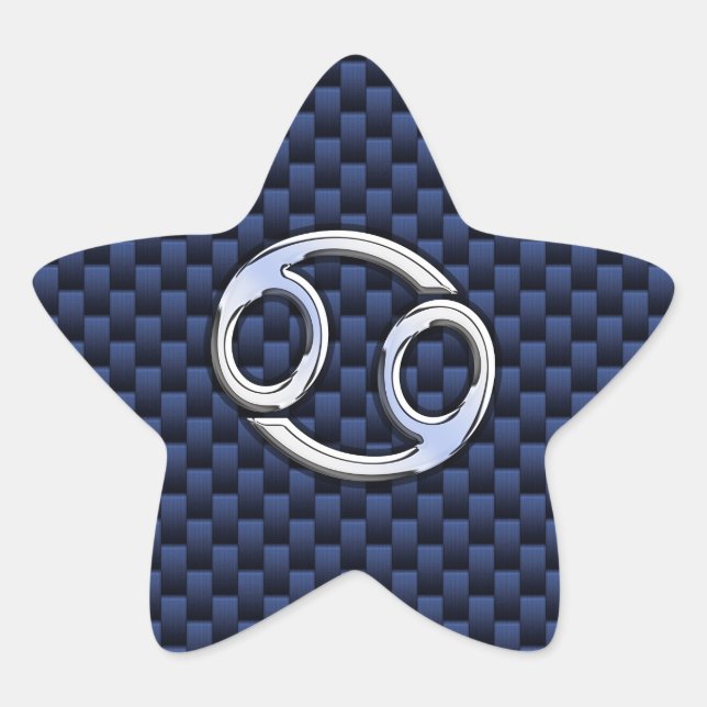 Sticker Étoile Panneau cancéreux Zodiac Navy Blue Carbon Fiber Pr (Devant)