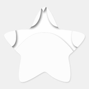 Sticker Étoile Papier Coupe Chien Paw Et Forme Coeur