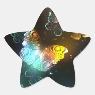 Sticker Étoile Papillon lumineux et papillons de nuit