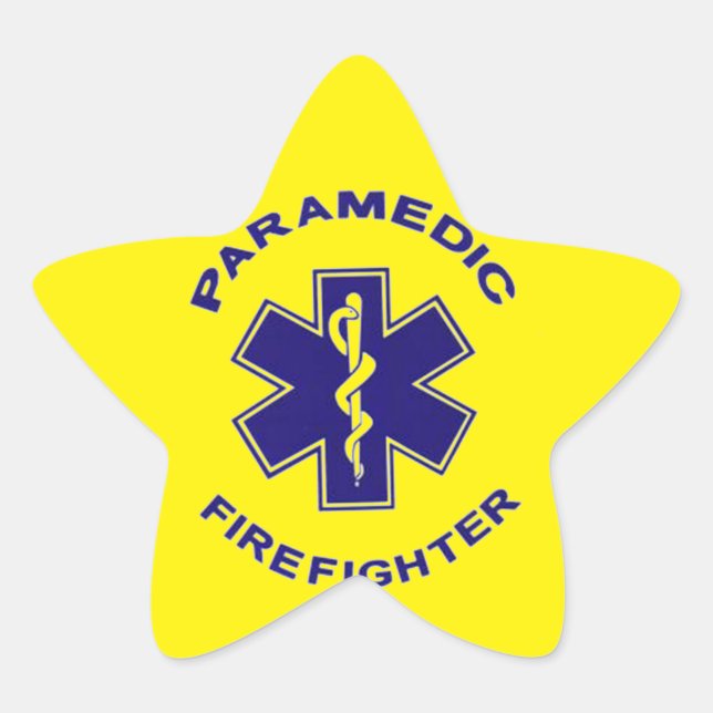Sticker Étoile Paramedic du pompier (Devant)