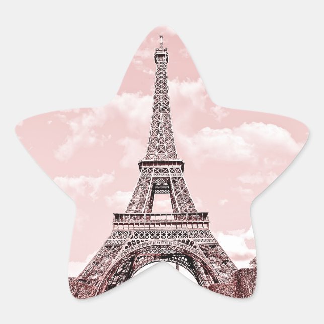 Sticker Étoile Paris à Pink Eiffel (Devant)
