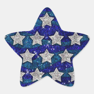 Sticker Étoile Parties scintillant Argent Stars Parties scintilla