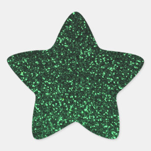 Sticker Étoile Parties scintillant brillante verte noire