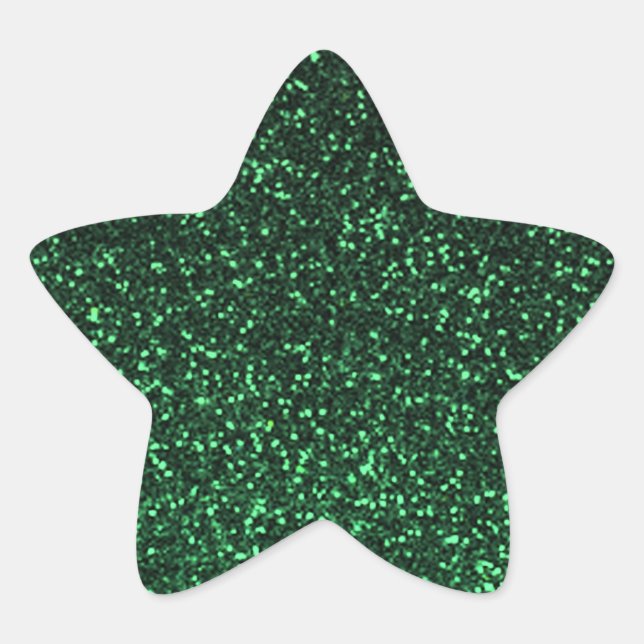 Sticker Étoile Parties scintillant brillante verte noire (Devant)