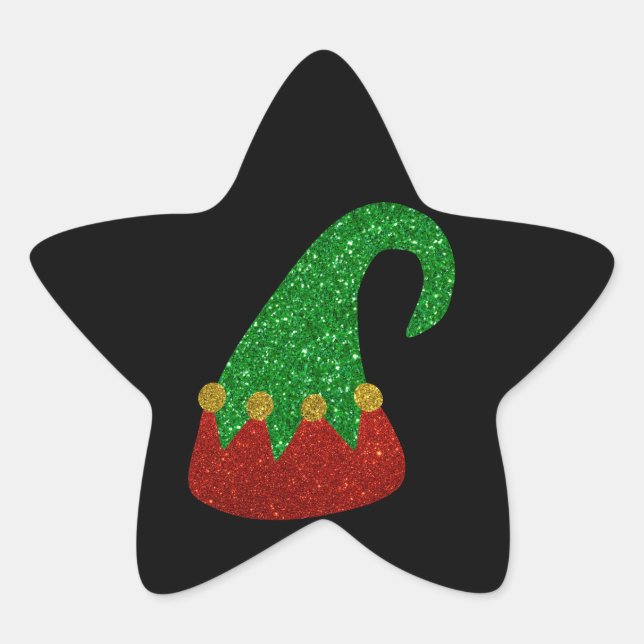 Sticker Étoile Parties scintillant Elf Casquette (Devant)
