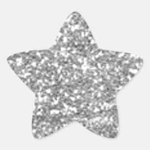 Sticker Étoile Parties scintillant en argent Faux