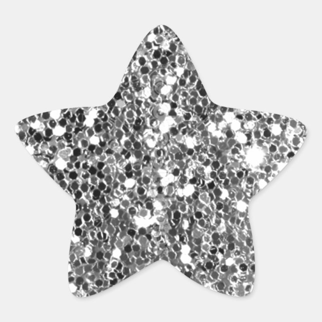 Sticker Étoile Parties scintillant Semble Solide Argent Sparkle (Devant)