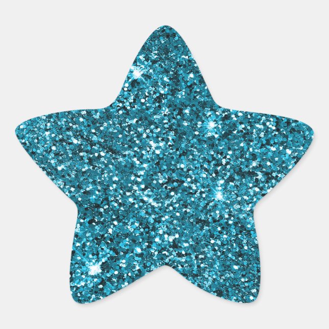 Sticker Étoile Parties scintillant Turquoise (Devant)