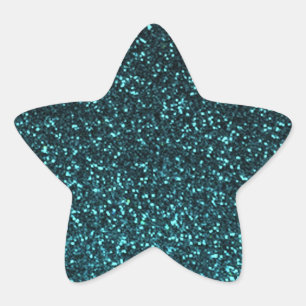 Sticker Étoile Parties scintillantes scintillantes turquoises de