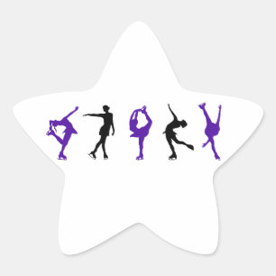 Sticker Étoile Patinage artistique - violet et noir