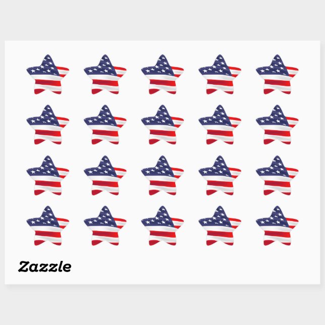 Sticker Étoile patriotique américain (Feuille)