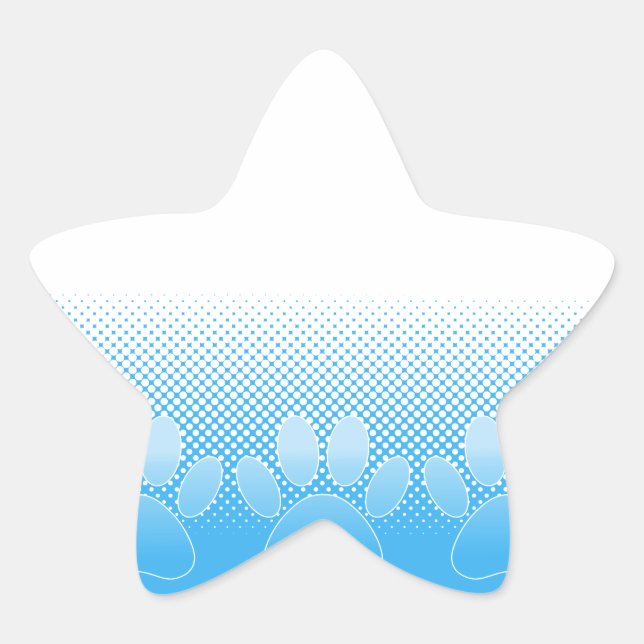 Sticker Étoile Patrouilles Bleues Et Blancs Avec Arrière - plan D (Devant)