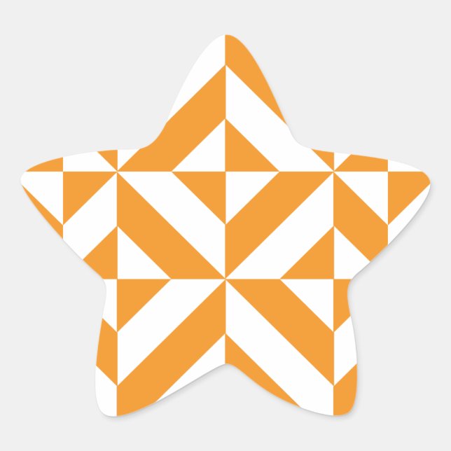 Sticker Étoile Patters de Burnt Orange Geometric Deco Cube (Devant)
