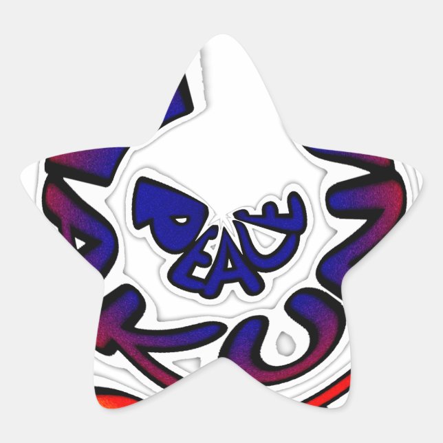 Sticker Étoile "Peace Hakuna Matata" (Devant)