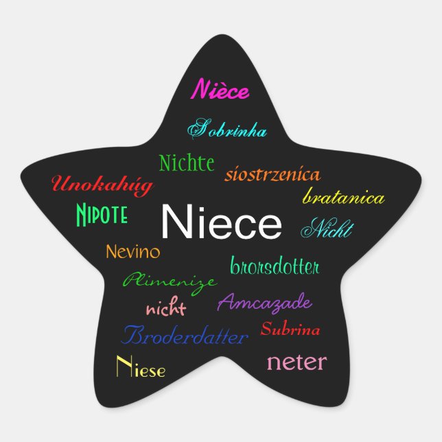 Sticker Étoile Personnalisable "A Niece's Birthday I" (Devant)