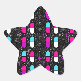 Sticker Étoile pilules de parties scintillant rose