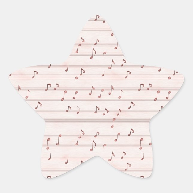 Sticker Étoile Pink Music Notes Sheet (Devant)