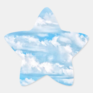 Sticker Étoile Pittoresque Joyeux nuages ensoleillés Arrière - pl