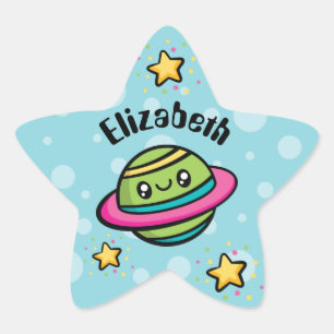 Sticker Étoile Planète totalement mignonne de griffonnages
