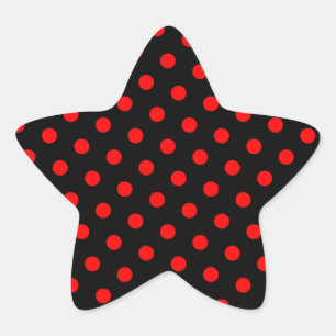 Sticker Étoile Points noirs et rouges