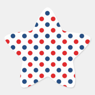 Sticker Étoile Pois blancs et bleus rouges
