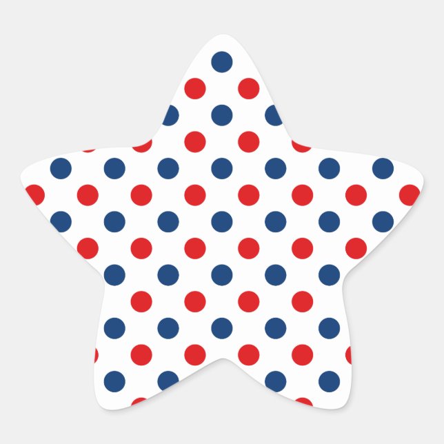 Sticker Étoile Pois blancs et bleus rouges (Devant)