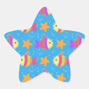 Sticker Étoile Poisson Et Motif D'Épée
