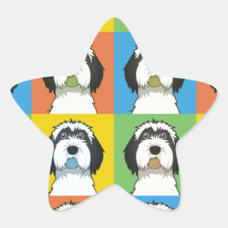 Sticker Étoile Pop-Art Cartoon Tibétain Terrier