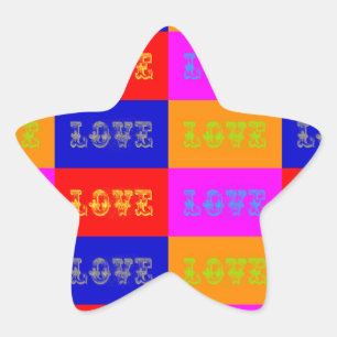 Sticker Étoile Pop Art Love