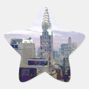 Sticker Étoile Pop Art Oil Paint Effet New York