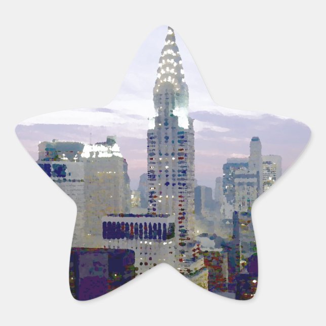 Sticker Étoile Pop Art Oil Paint Effet New York (Devant)