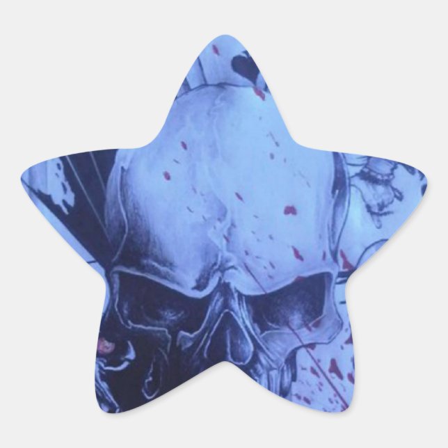 Sticker Étoile Pop Musicians Blue Purple Art Imprimer (Devant)
