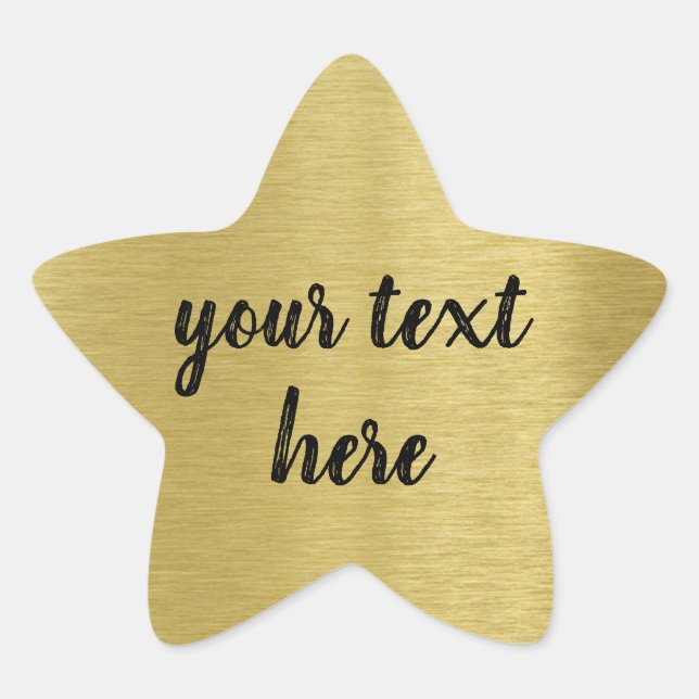 Sticker Étoile Prime d'or de message personnalisé (Devant)