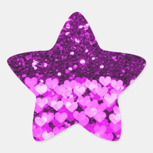 Sticker Étoile Purple Hearts Faux Parties scintillant