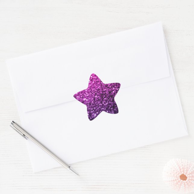 Sticker Étoile Purple Pink Ombre faux parties scintillant scintil (Enveloppe)