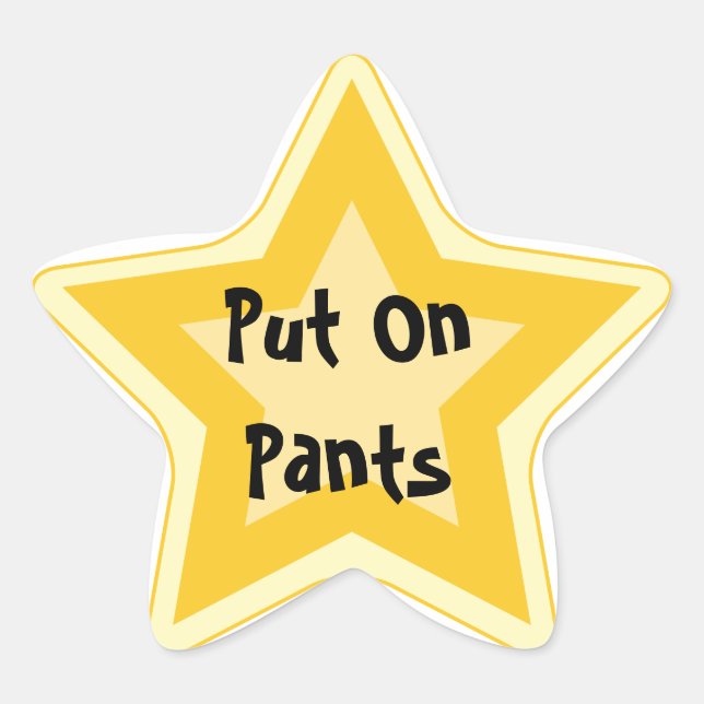 Sticker Étoile Put On Pantalon - Prix Sarcastique Gold Star (Devant)