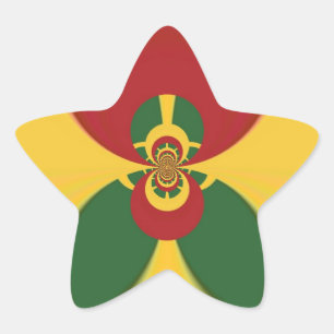 Sticker Étoile Rasta Colours Art Abstrait Imprimer