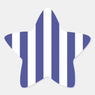 Sticker Étoile Rayures bleues et blanches