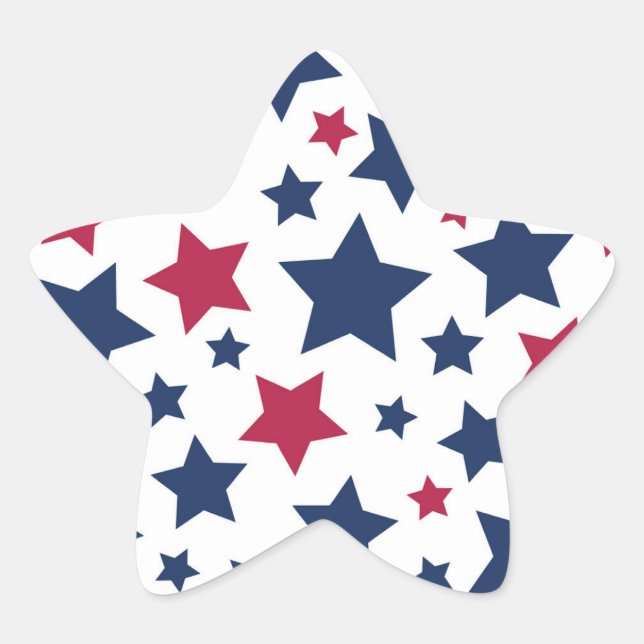 Sticker Étoile Red and Blue Stars - motif de drapeau américain (Devant)