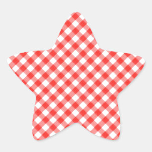 Sticker Étoile Red Classic En vichy Motif Pic Nic
