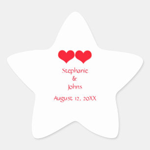 Sticker Étoile Red Hearts mignon Couple Mariage Romantique Fiança