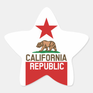 Sticker Étoile RÉPUBLIQUE DE CALIFORNIE Drapeau d'Etat Grand Étoi