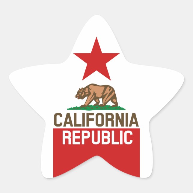 Sticker Étoile RÉPUBLIQUE DE CALIFORNIE Drapeau d'Etat Grand Étoi (Devant)